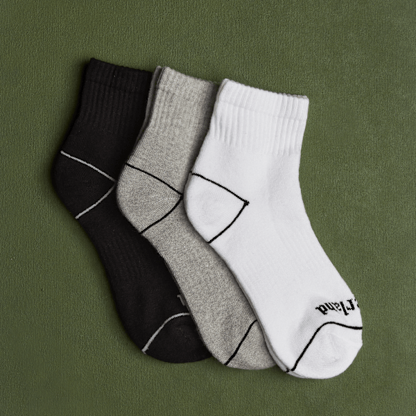 Timberland Bowden 3-Pack Full Cushion Quarter Sock In Multicolour Size M