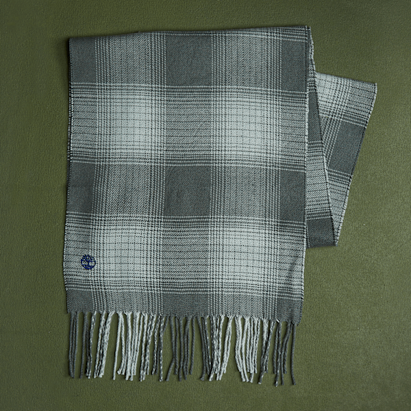 Timberland - Plaid Woven Scarf in Dark Green