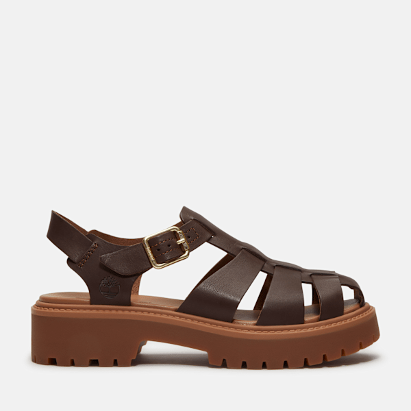 Timberland Stone Street Fisherman Platform Sandal For Women In Dark Brown Size 6