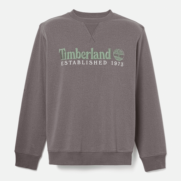 Timberland Established 1973 Crewneck Sweatshirt For Men In Dark Grey Size M