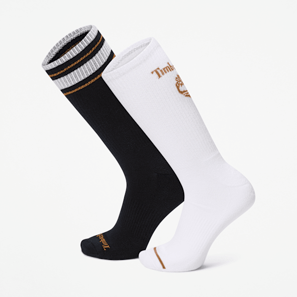Timberland Retro Logo 2-Pack Crew Sock In Dark Blue Size M