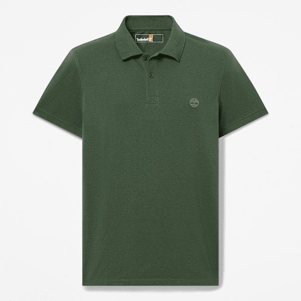 Timberland - Millers River Short-Sleeve Stretch Polo for Men in Dark Green