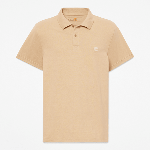Timberland Millers River Short-Sleeve Stretch Polo For Men In Beige Size S