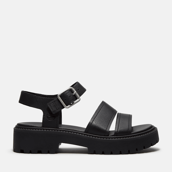 Timberland Stone Street Platform Backstrap Sandal For Women In Black Size 4