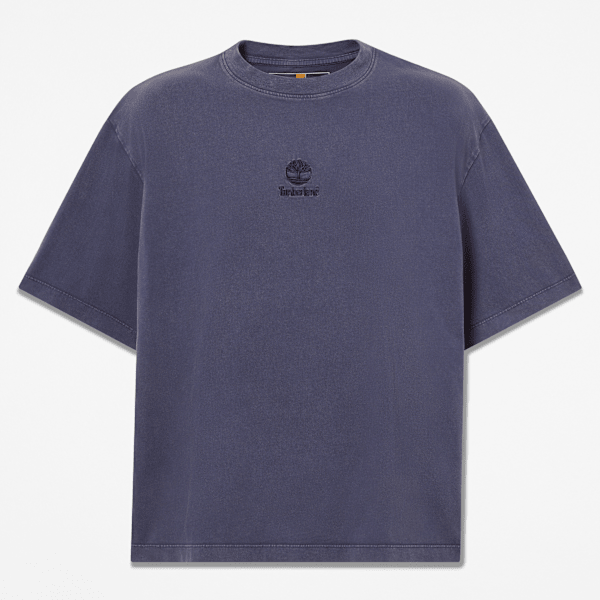 Timberland  Sunwashed Embroidered Logo T-Shirt In Dark Blue Size Xl