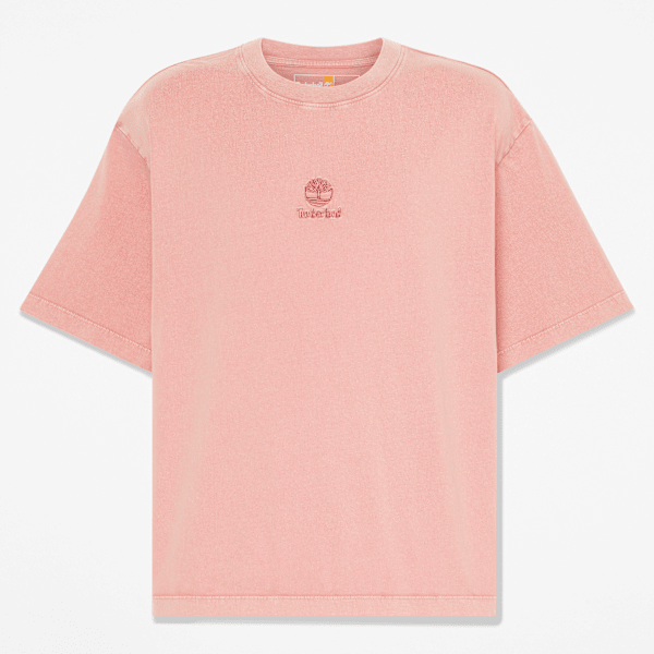 Timberland  Sunwashed Embroidered Logo T-Shirt In Pink Size Xl