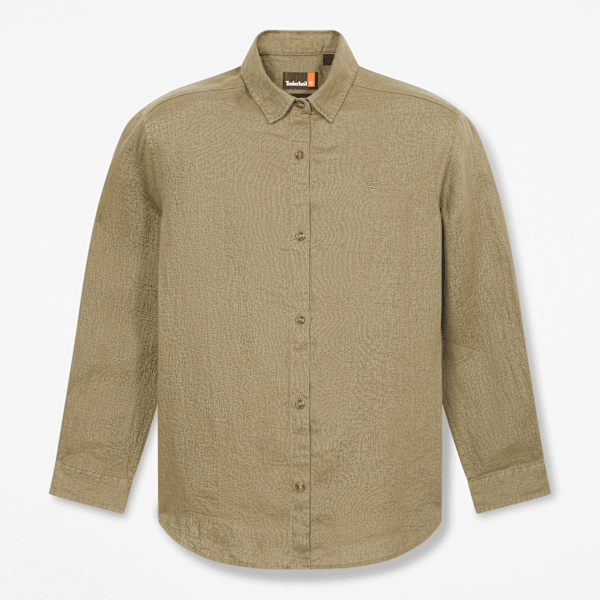 Timberland - Long-Sleeve Linen Shirt for Women in Green