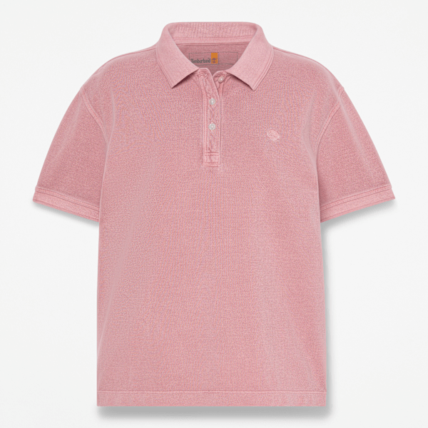 Timberland - Garment Dyed Short-Sleeve Pique Polo for Women in Pink
