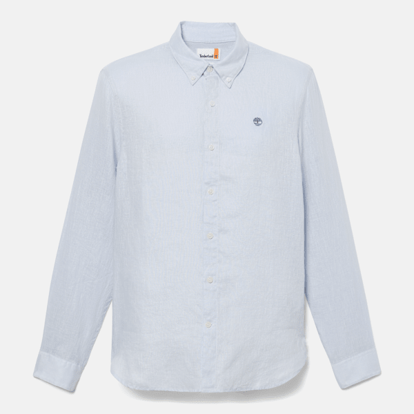 Timberland Mill Brook Linen Shirt For Men In Grey Size Xl