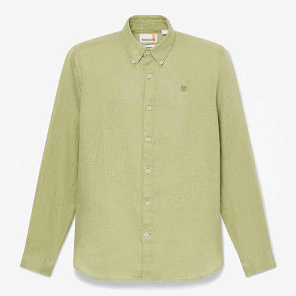 Timberland Mill Brook Linen Shirt For Men In Green Size 3XL