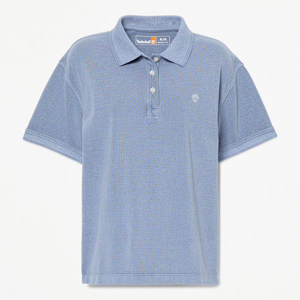 Timberland - Garment Dyed Short-Sleeve Pique Polo for Women in Blue
