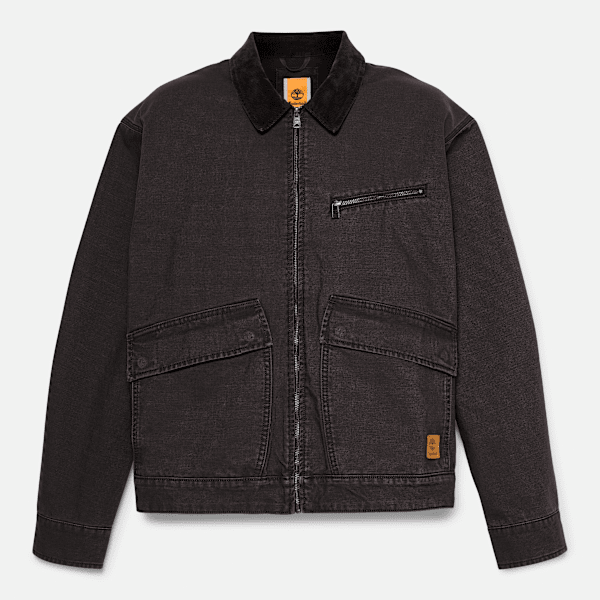 Timberland Strafford Washed Canvas Jacket For Men In Black,  Size S