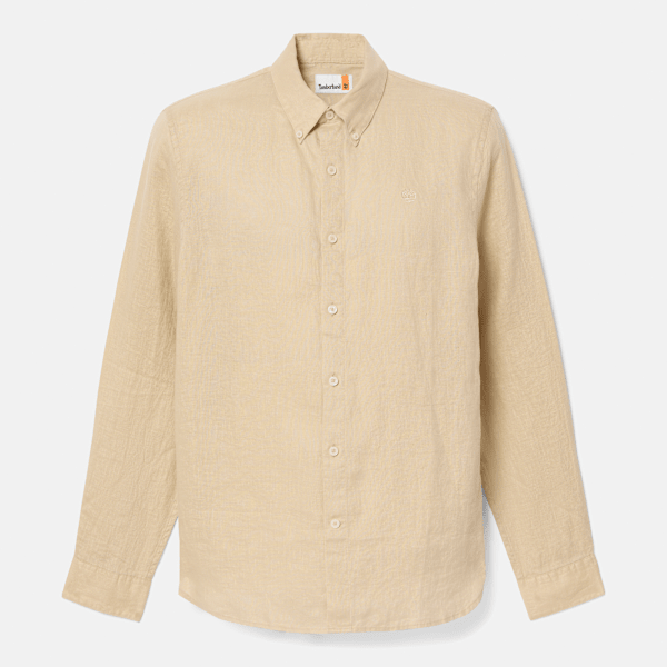 Timberland Mill Brook Linen Shirt For Men In Beige Size Xl