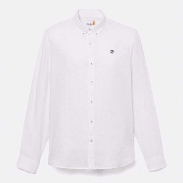 Timberland Mill Brook Linen Shirt For Men In White Size M