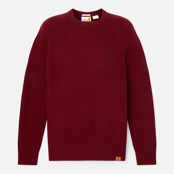 Timberland - Phillips Brook Raglan Sleeve Crewneck Jumper for Men in Burgundy