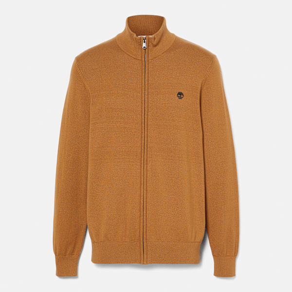 Timberland - Williams River Cotton Full-Zip Jumper for Men in Dark Yellow