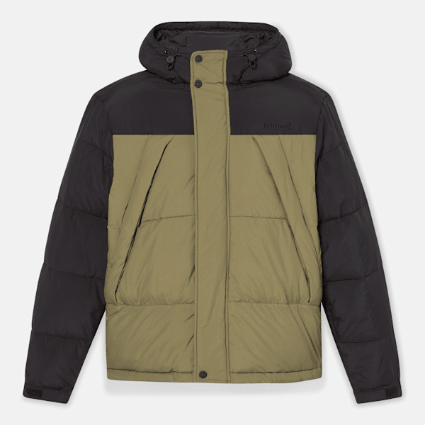 Timberland - Durable Water-Repellent Puffer Jacket for Men in Black/Dark Green