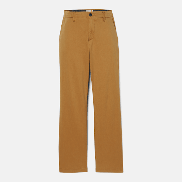 Timberland - Pantalones chinos rectos de sarga Claremont para hombre en amarillo oscuro