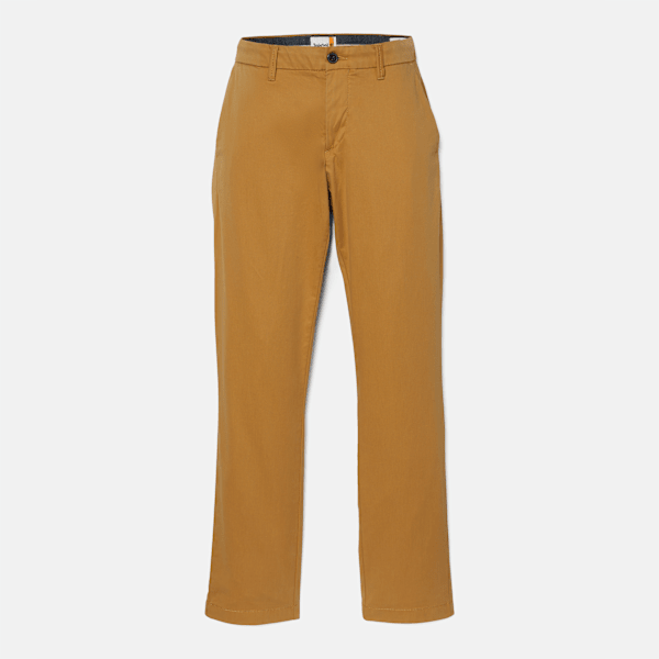 Timberland - Pantalones chinos ajustados de sarga Claremont para hombre en amarillo oscuro