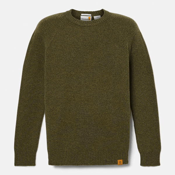 Timberland - Jersey de cuello redondo Phillips Brook de manga raglán para hombre en verde oscuro