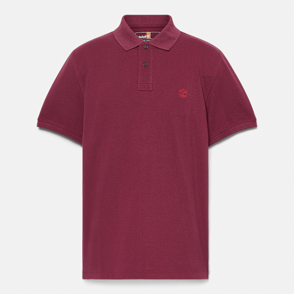 Timberland - Polo em Piqué de Manga Curta Millers River para Homem em burgundi