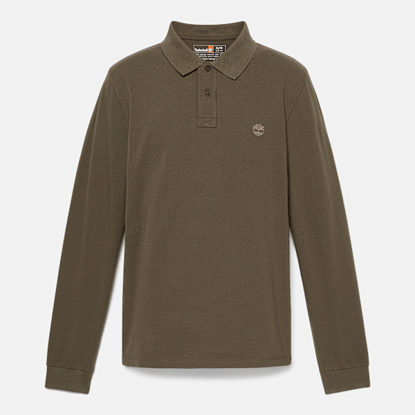 Timberland - Millers River Long-Sleeve Pique Polo for Men in Green