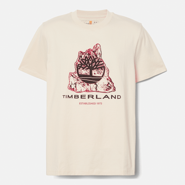 Timberland Beige - T-Shirt Con Grafica Stagionale E Logo Ad Albero Da Uomo In Uomo, Taglia: M