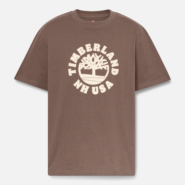 Timberland - Kurzärmeliges T-Shirt mit Weihnachtsgrafik vorne für Herren in Braun