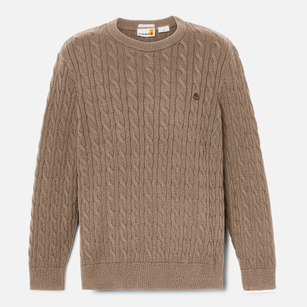 Timberland - Williams River Trui met ronde hals en ingebreide kabels voor heren in bruin