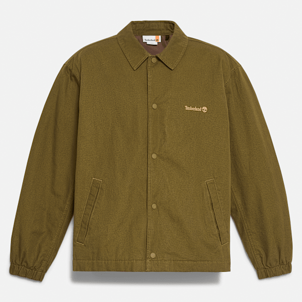Timberland - Isolierte Unisex-Jacke aus gewaschenem Enten-Canvas in Dunkelgrün