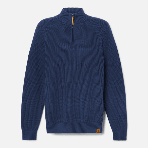 Timberland - Strukturierter Williams River Pullover mit 1/4-Reißverschluss für Herren in Dunkelblau