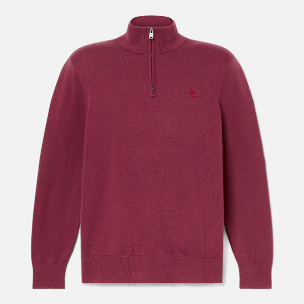 Timberland - Camisola com Fecho de Correr a 1/4 Williams River para Homem em burgundi