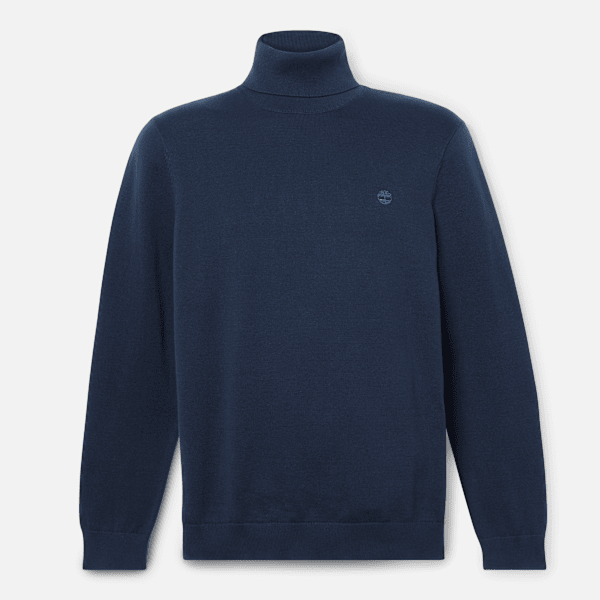 Timberland - Jersey de cuello alto de algodón Williams River para hombre en azul oscuro