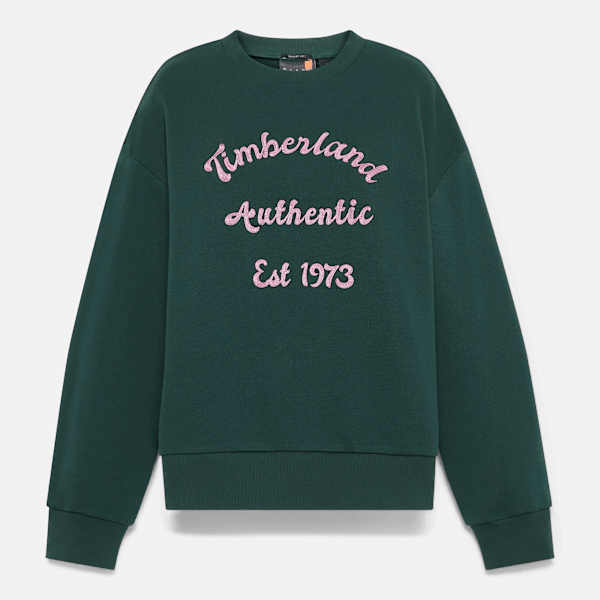 Timberland - Geborsteld Sweatshirt met ronde hals voor dames in donkergroen
