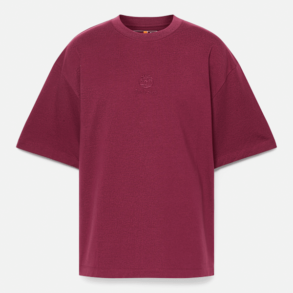 Timberland - T-shirt com Logótipo Tonal Sobreposto Hampton para Homem em burgundi