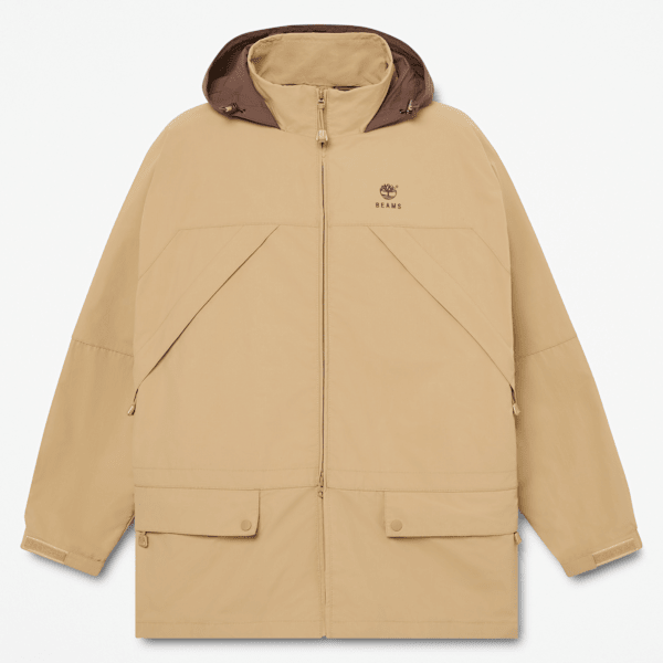 Timberland  X Beams Nylon Zip-Up Convertible Jacket In Khaki Size Xl