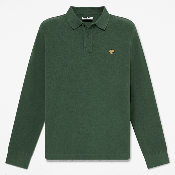 Timberland Polo A Maniche Lunghe Millers River Da Uomo In Verde Scuro, Taglia S
