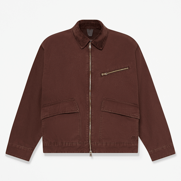 Timberland Strafford Canvas Jacket For Men In Dark Brown Size Xxl