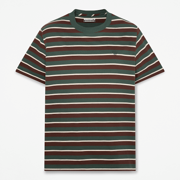 Timberland Stripe Short-Sleeve T-Shirt For Men In Dark Green,  Size L