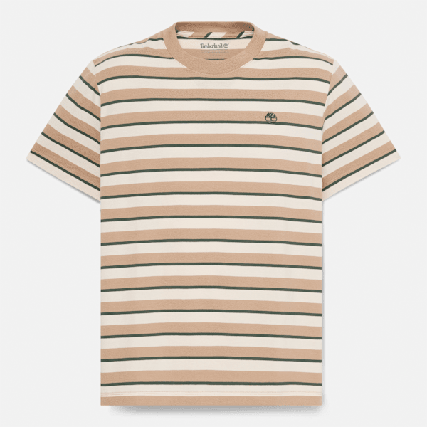 Timberland Stripe Short-Sleeve T-Shirt For Men In Light Brown Size Xxl