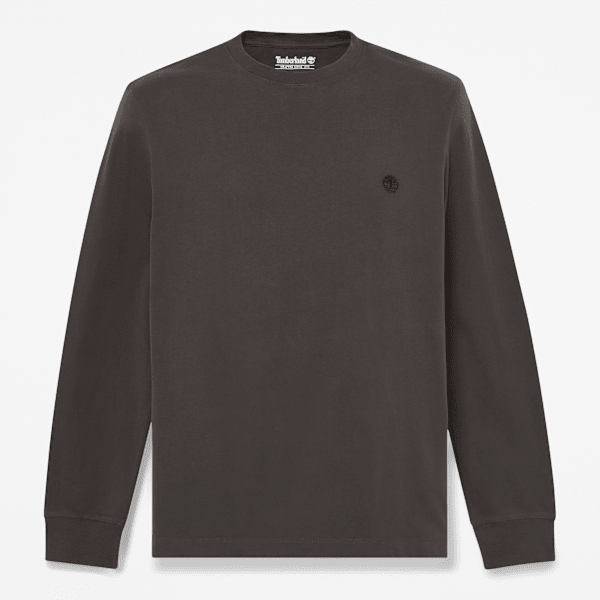 Timberland Dunstan River Slim Embroidered Long-Sleeve T-Shirt For Men In Black, Size L