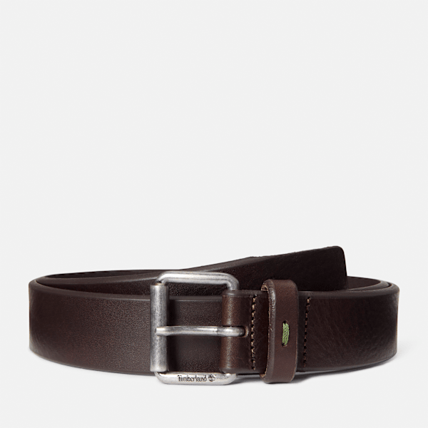 Timberland Errex Leather Belt For Men In Dark Brown Size S