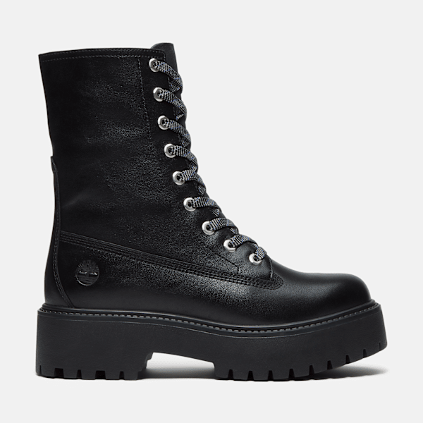 Timberland Donna Nero, Pelle Per Tb0a5sahw021 Stivali In Pelle Stone Street Nero (37.5 W), Basso, Stringhe, Casual - Immagine 3