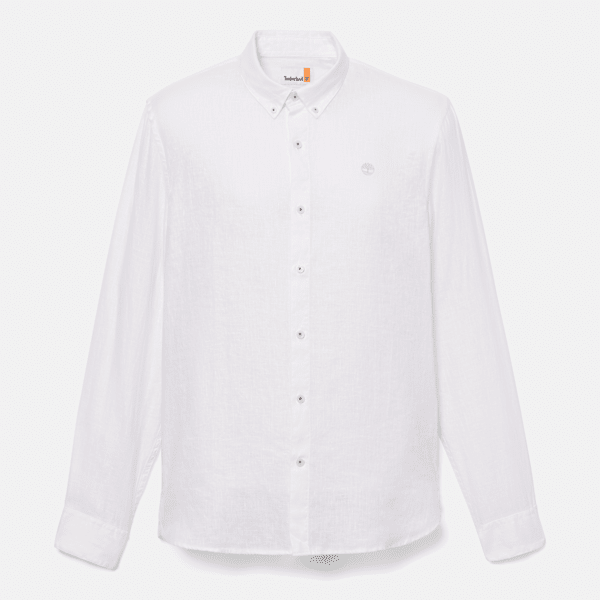 Timberland Mill Brook Linen Shirt For Men In White Size Xl