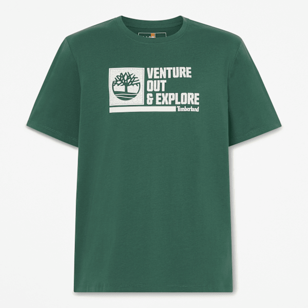Timberland Venture & Explore Graphic Short-Sleeve T-Shirt For Men In Green,  Size M