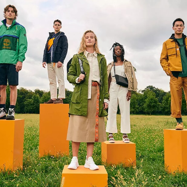 five-models-wearing-timberland-sustainable-clothing