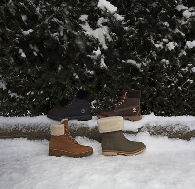 Timberland boots on snow