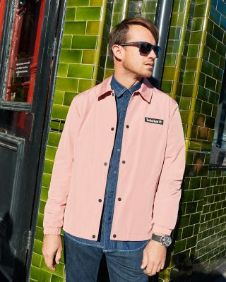Timberland pink jacket on Johnnie Collins