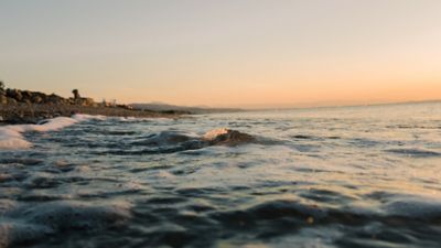 Ocean lapping at the beach