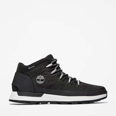 Timberland Sprint Trekker Mid Waterproof Trainer for Men in Black, Man, Black